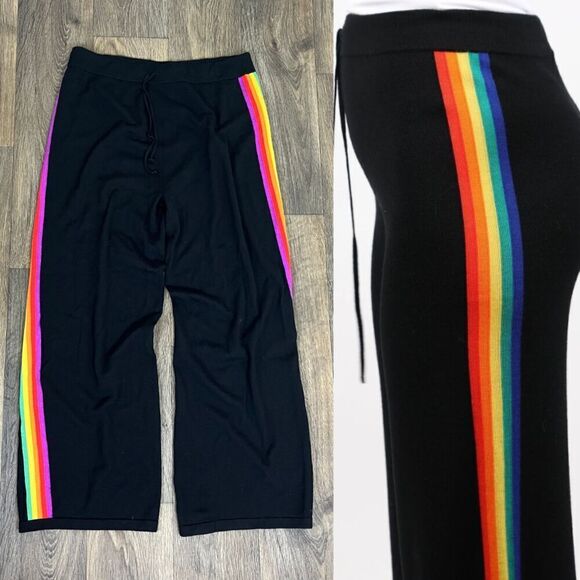 Madeleine Thompson x Label/Mix Womens Size L Rainbow Wool Wide Leg Pants Trouser - Picture 1 of 11